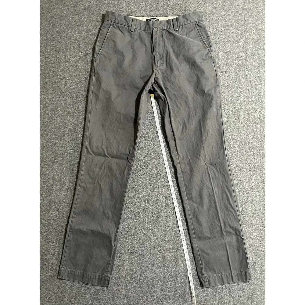 Banana Republic Aiden Chino Men Gray Flat Front Straight Leg Pants 33x34